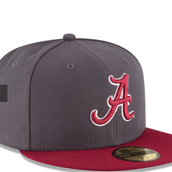 Alabama Crimson Tide New Era Basic 59FIFTY Fitted Hat - Graphite/Crimson - Picture 3 of 8